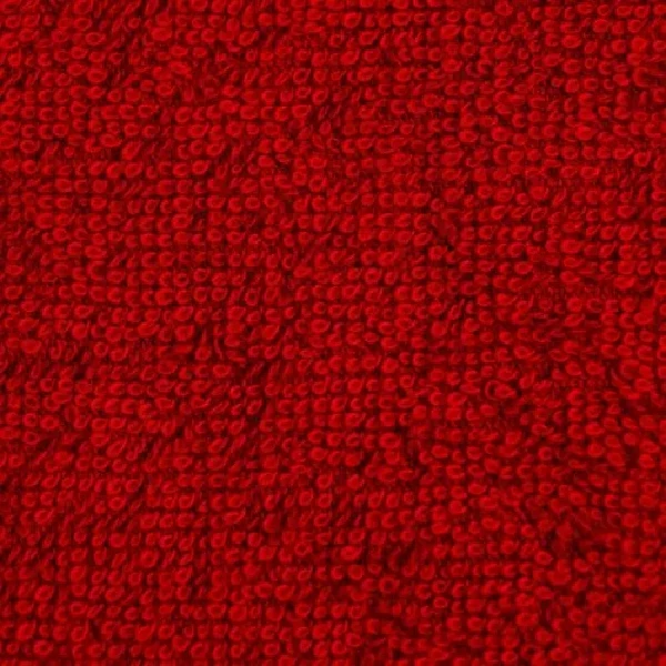 Deep red textured carpet.