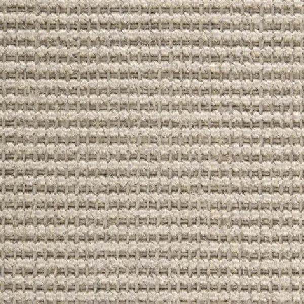 Tight weave sisal carpet with a natural, light-colored texture.