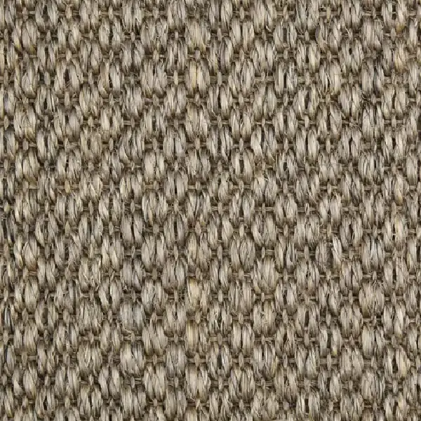 dark beige sisal carpet with a natural woven texture in a diamond pattern.