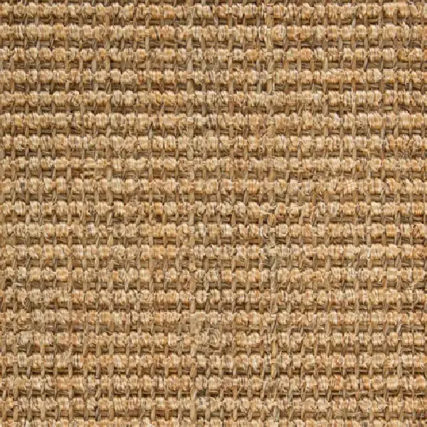 natural brown sisal carpet with a chunky, woven texture.