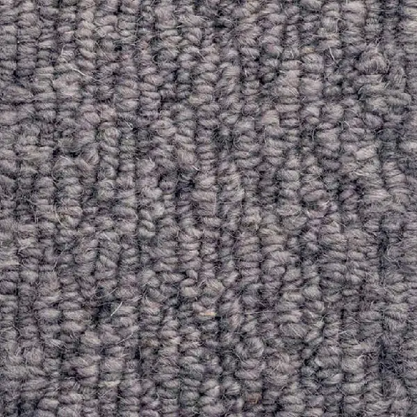 Close-up of the texture of a Charcoal Small Boucle Grey Wool Stair Runner.