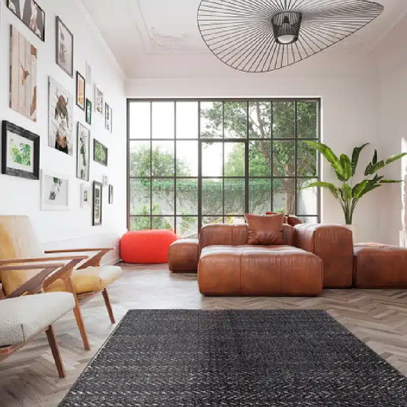 ark textured area rug with a subtle border